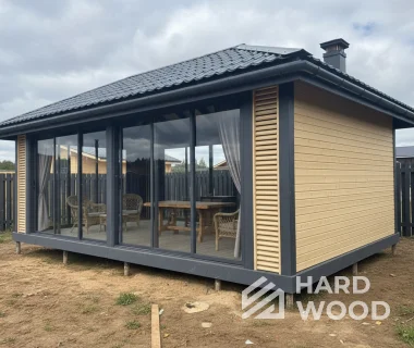 Дачная беседка с панорамными окнами №96 - фото 2268